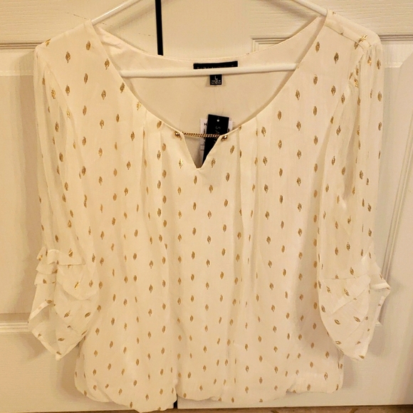 Sara Michelle white blouse size large - Picture 2 of 9